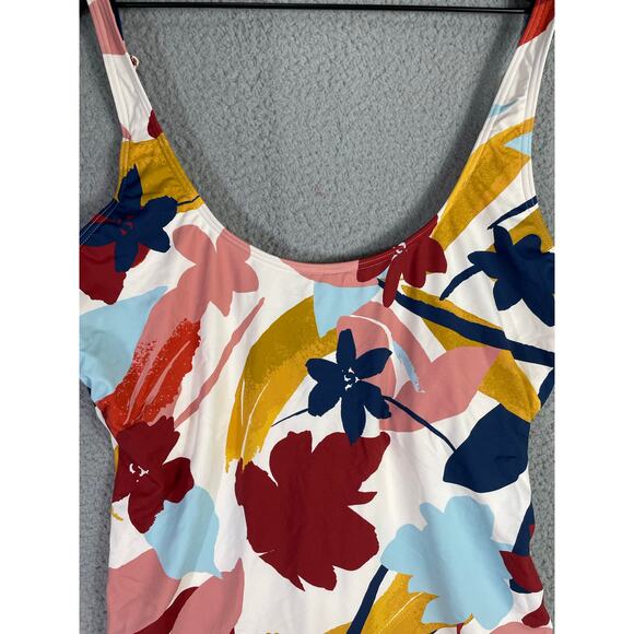 Catalina‎ Multicolor Floral Print Tankini Swim Top XL Scoop Neck NWT Stretch - Picture 3 of 8